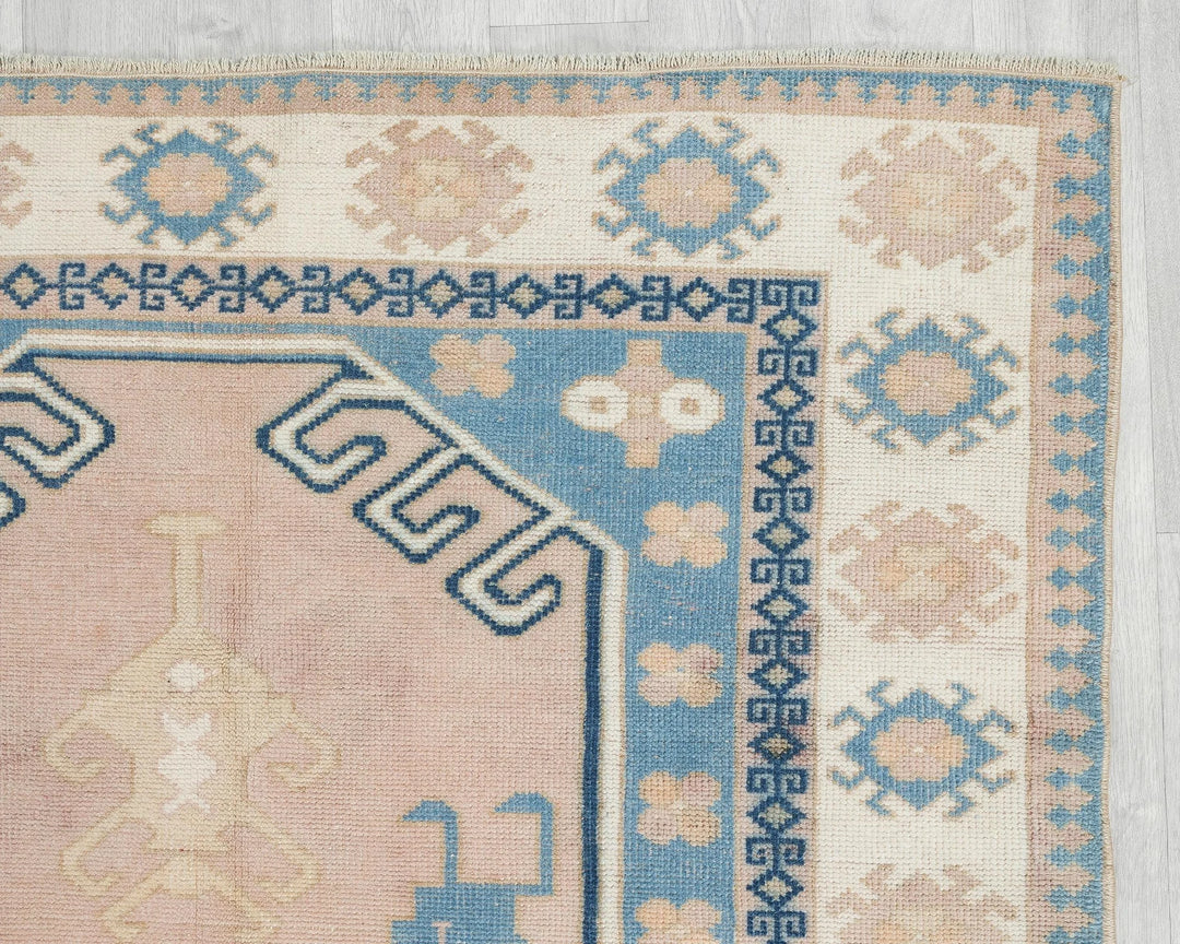 Multicolor Turkish Oushak Rug 4' 8" x 7' 3" Hand-Knotted | No. VR38460