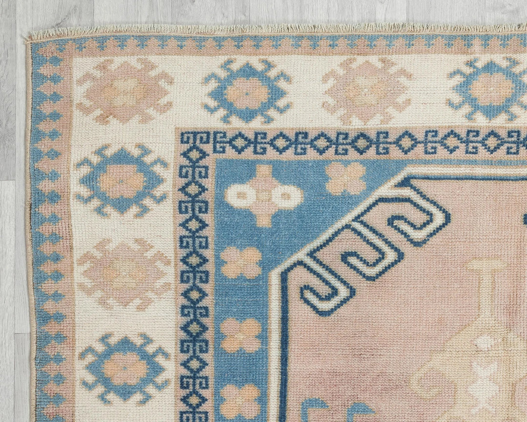 Multicolor Turkish Oushak Rug 4' 8" x 7' 3" Hand-Knotted | No. VR38460
