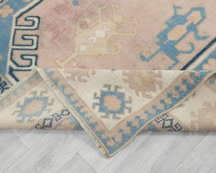 Multicolor Turkish Oushak Rug 4' 8" x 7' 3" Hand-Knotted | No. VR38460
