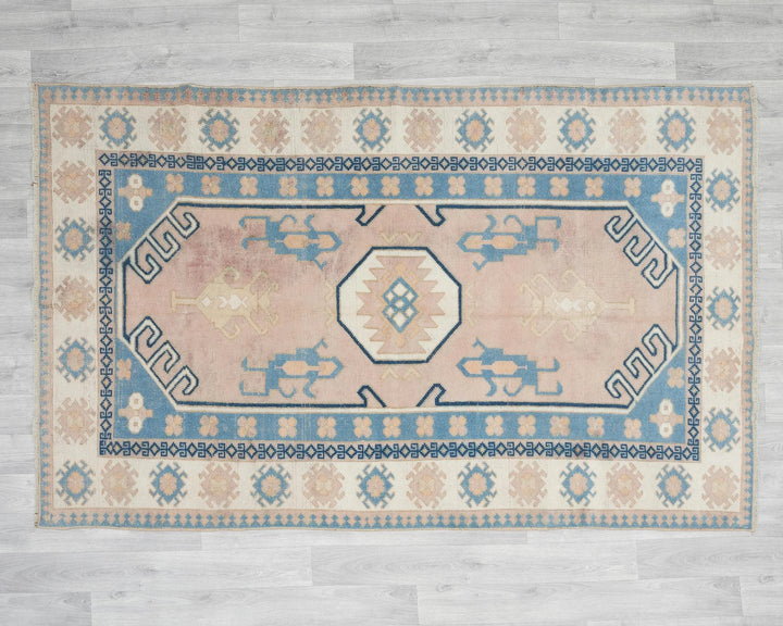 Multicolor Turkish Oushak Rug 4' 8" x 7' 3" Hand-Knotted | No. VR38460