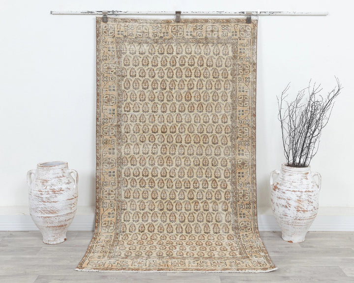 Beige Oushak Rug 3' 9" x 6' 9" | No. VR38507