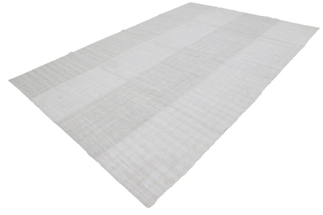 Gray Turkish Kilim Rug 8' x 11' 11" Flat-Weave | No. VR38547