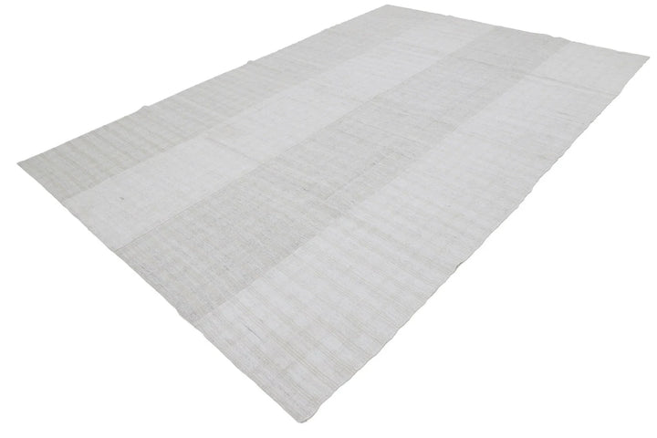 Gray Turkish Kilim Rug 8' x 11' 11" Flat-Weave | No. VR38547