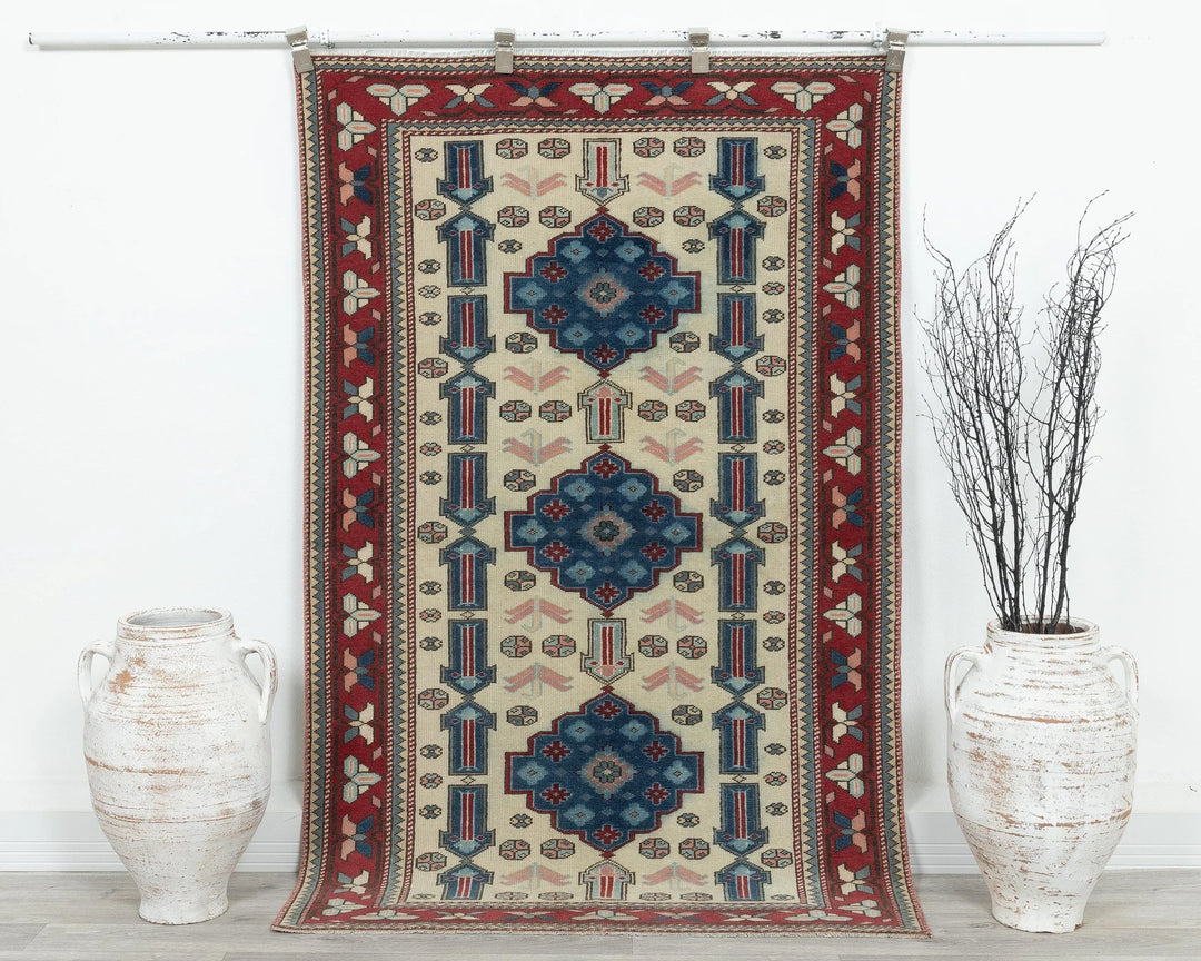 Neutral Oushak Rug 3' 8" x 5' 11" | No. VR38550