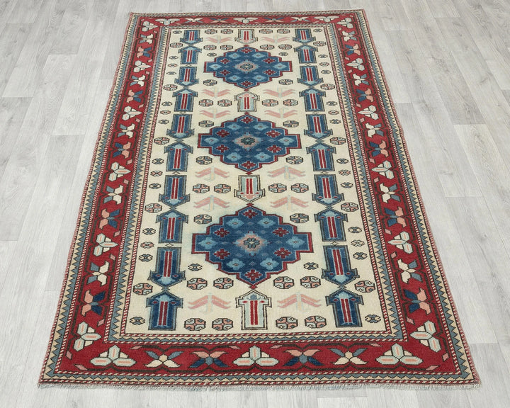 Neutral Oushak Rug 3' 8" x 5' 11" | No. VR38550
