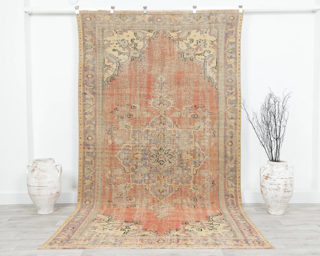Multicolor Turkish Oushak Rug 5'7" x 10'1" Hand-Knotted | No. VR38561