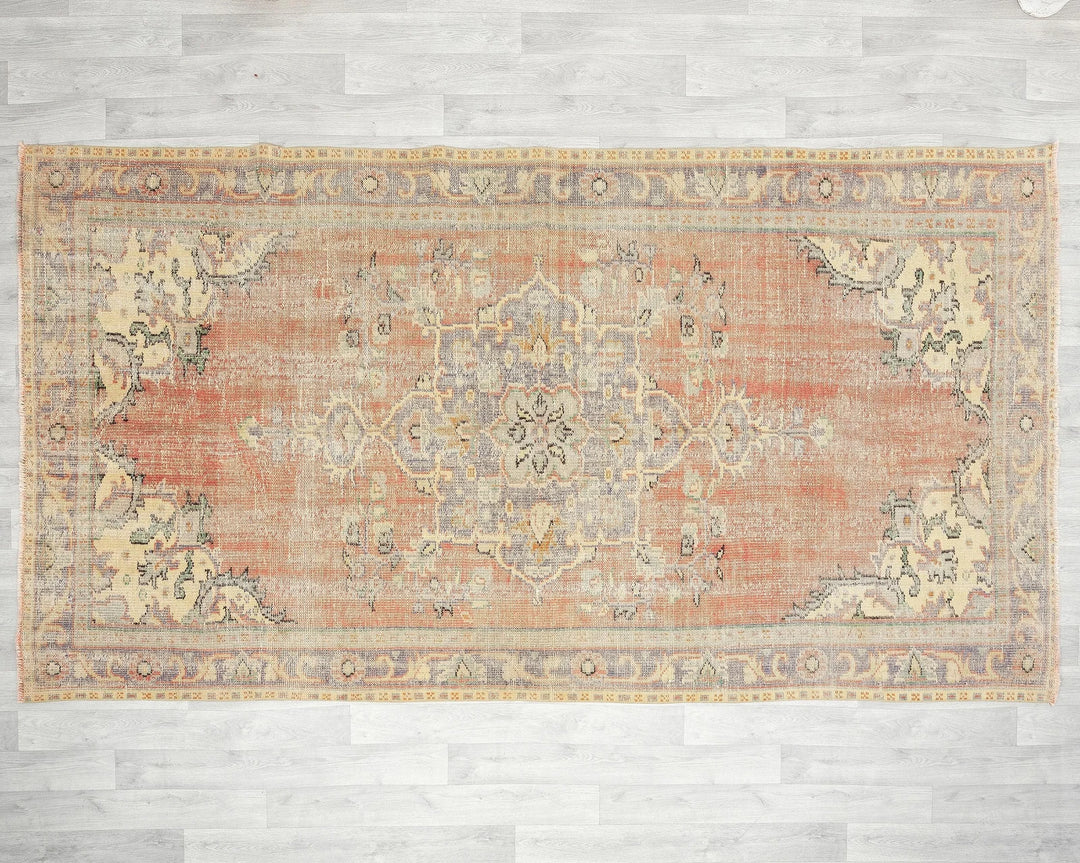 Multicolor Turkish Oushak Rug 5'7" x 10'1" Hand-Knotted | No. VR38561