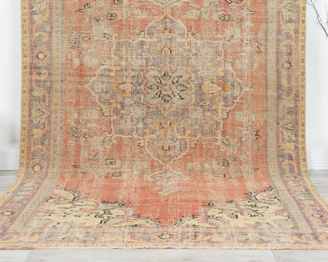 Multicolor Turkish Oushak Rug 5'7" x 10'1" Hand-Knotted | No. VR38561