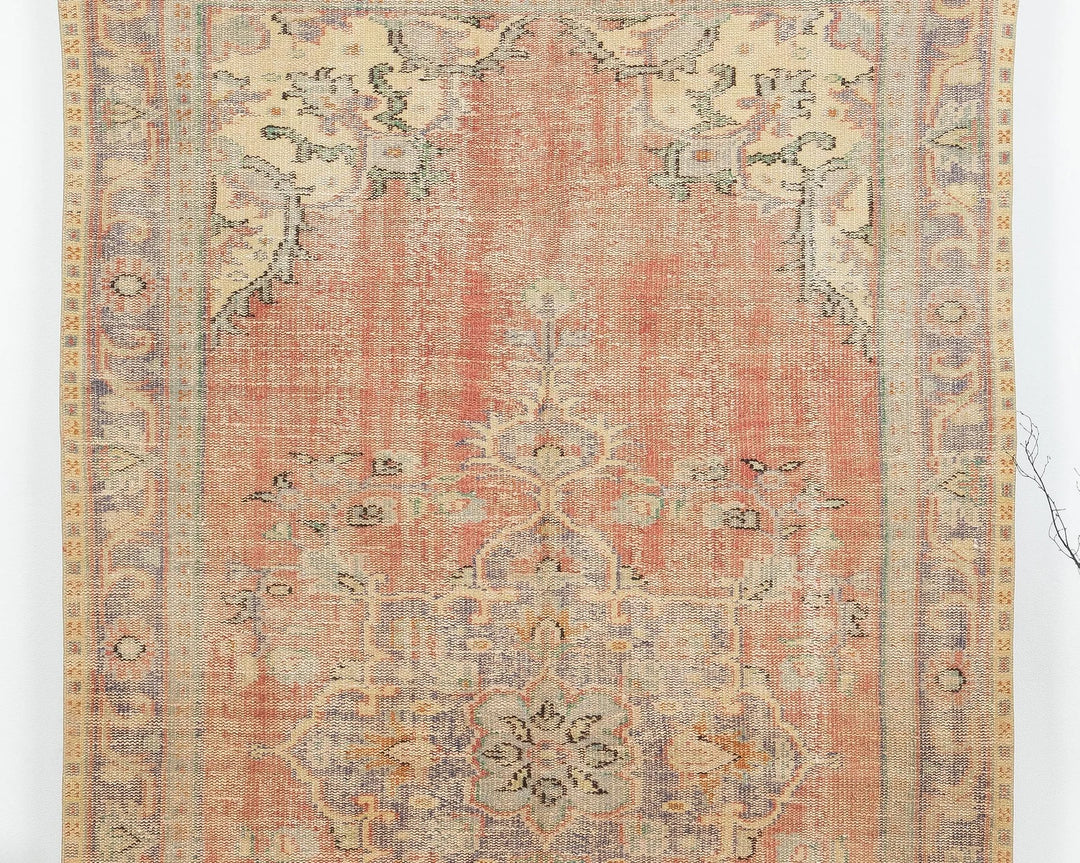 Multicolor Turkish Oushak Rug 5'7" x 10'1" Hand-Knotted | No. VR38561