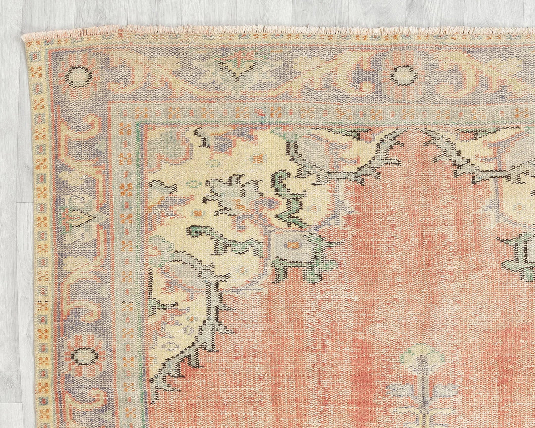 Multicolor Turkish Oushak Rug 5'7" x 10'1" Hand-Knotted | No. VR38561