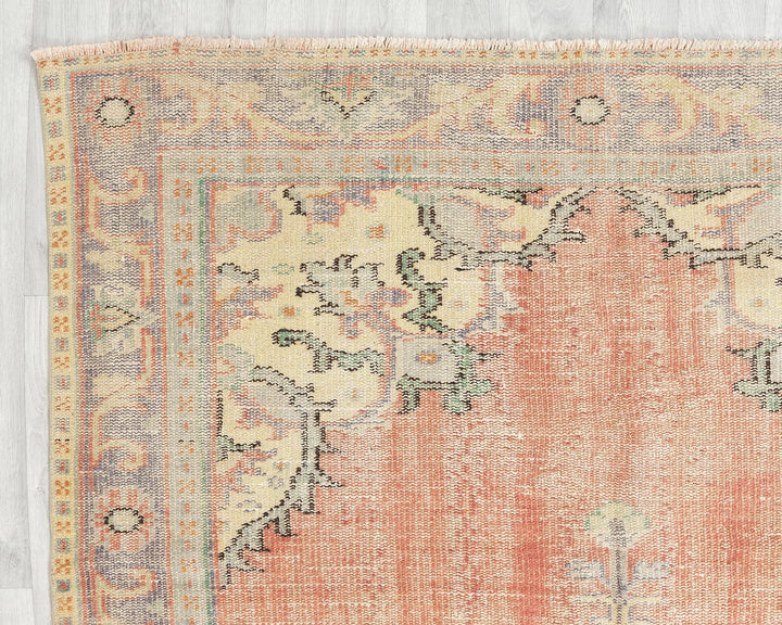 Multicolor Turkish Oushak Rug 5'7" x 10'1" Hand-Knotted | No. VR38561