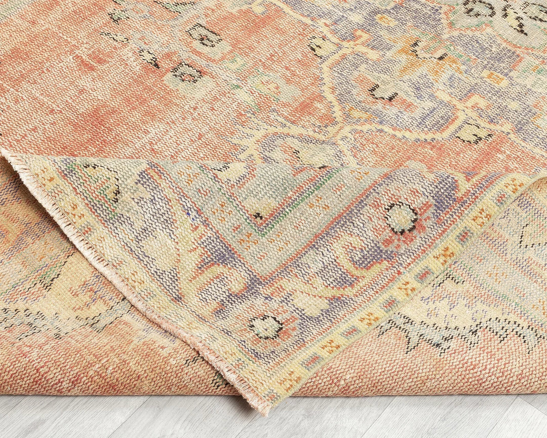 Multicolor Turkish Oushak Rug 5'7" x 10'1" Hand-Knotted | No. VR38561