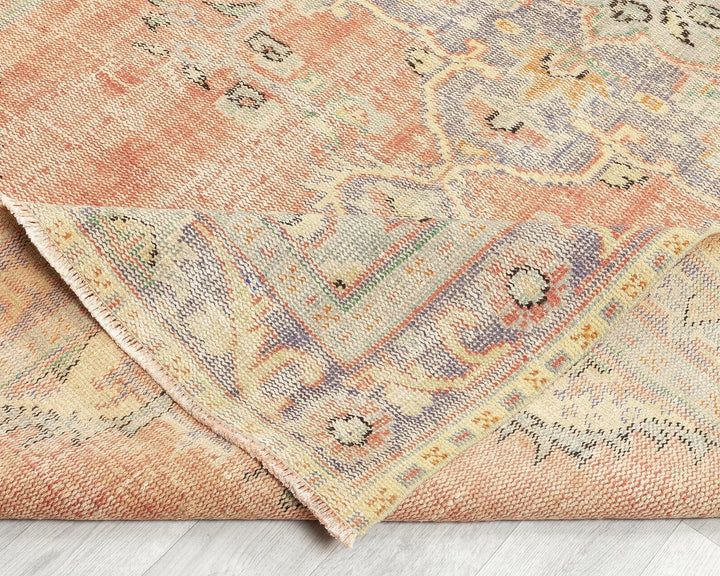 Multicolor Turkish Oushak Rug 5'7" x 10'1" Hand-Knotted | No. VR38561