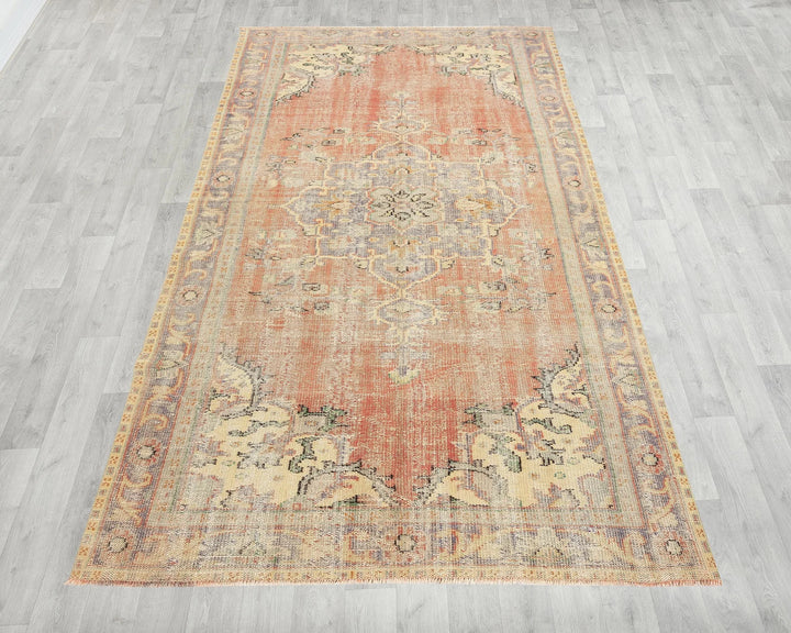Multicolor Turkish Oushak Rug 5'7" x 10'1" Hand-Knotted | No. VR38561