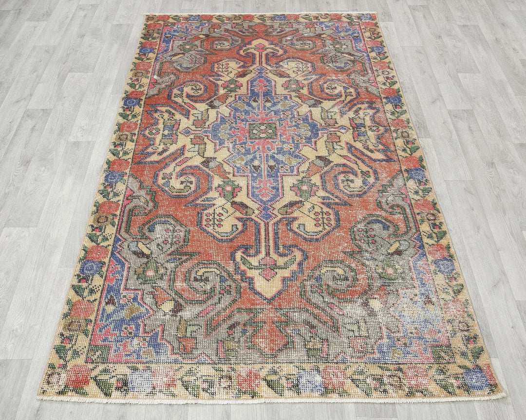 Pink Turkish Oushak Rug 7' 5" x 4' 6" Hand-Knotted | No. VR38663