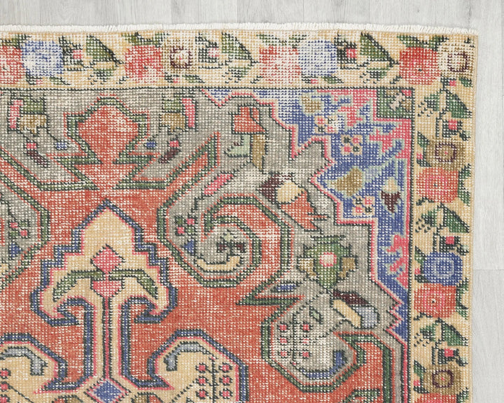 Pink Turkish Oushak Rug 7' 5" x 4' 6" Hand-Knotted | No. VR38663