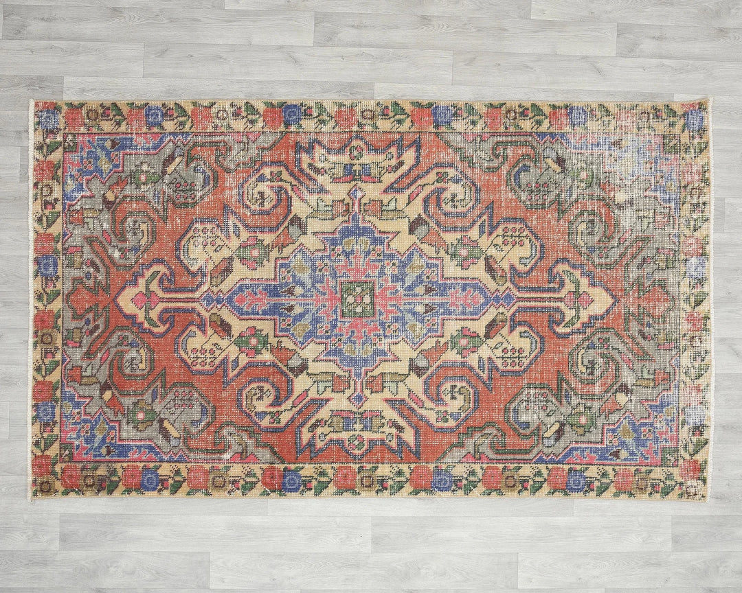 Pink Turkish Oushak Rug 7' 5" x 4' 6" Hand-Knotted | No. VR38663