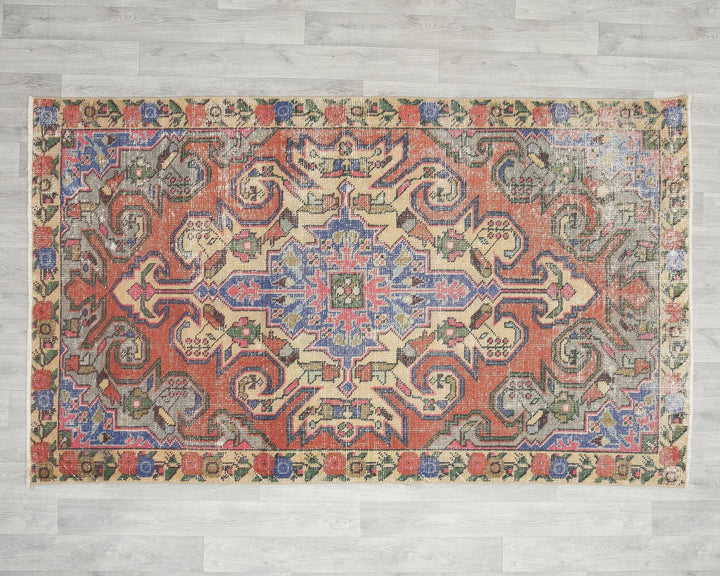 Pink Turkish Oushak Rug 7' 5" x 4' 6" Hand-Knotted | No. VR38663