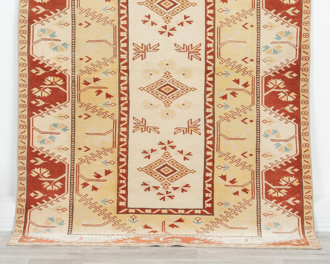 Yellow Turkish Oushak Rug 5' 9" x 4' 4" Hand-Knotted | No. VR38730