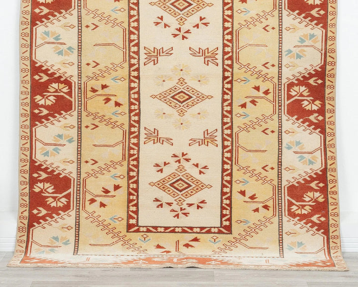 Yellow Turkish Oushak Rug 5' 9" x 4' 4" Hand-Knotted | No. VR38730