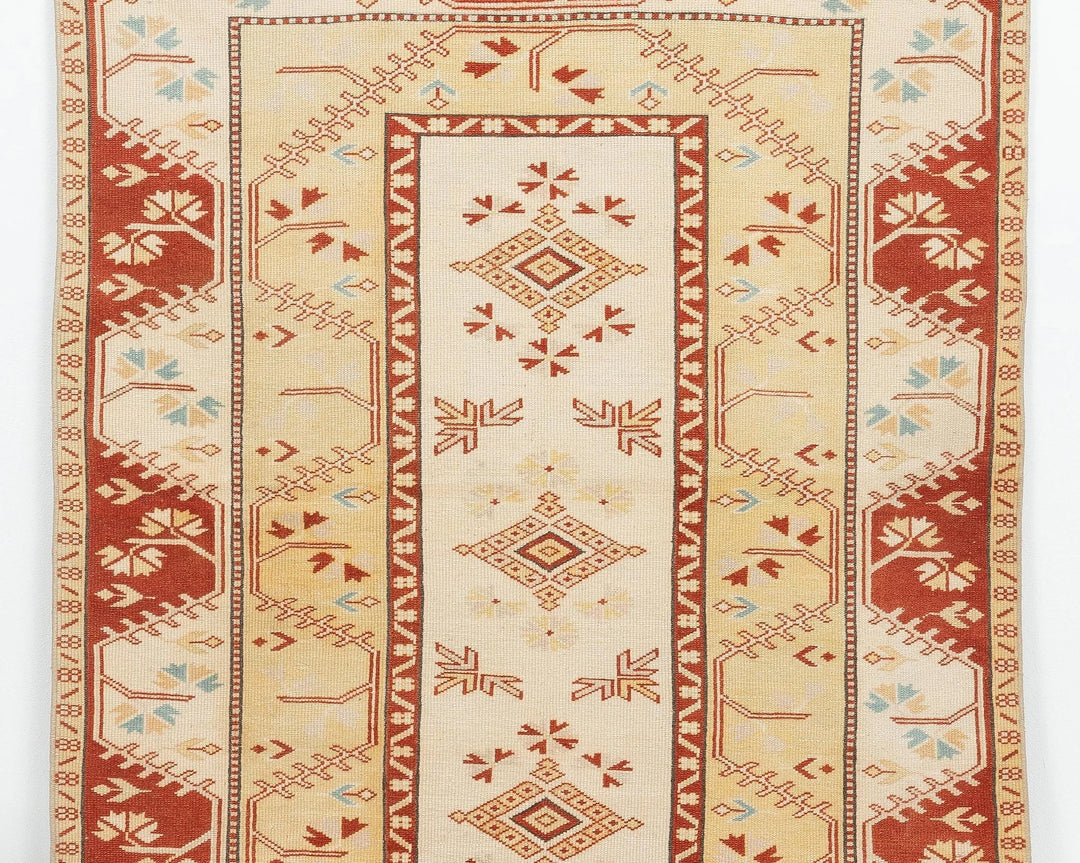 Yellow Turkish Oushak Rug 5' 9" x 4' 4" Hand-Knotted | No. VR38730