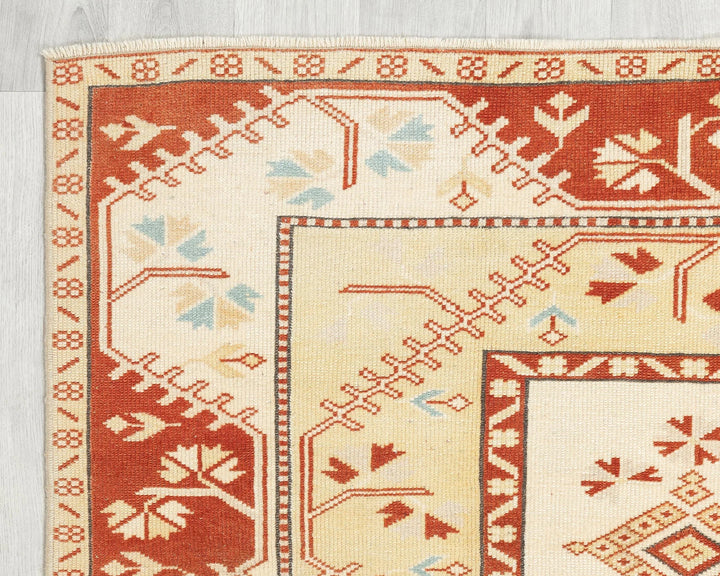 Yellow Turkish Oushak Rug 5' 9" x 4' 4" Hand-Knotted | No. VR38730