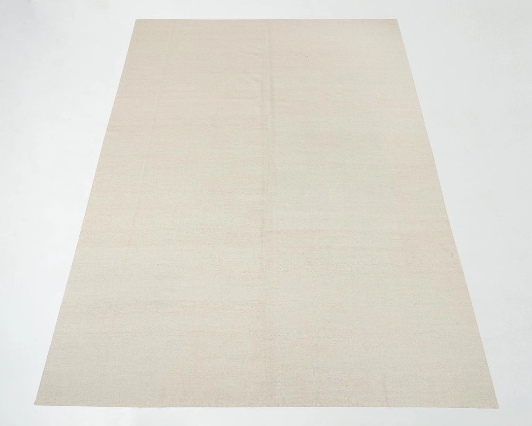 Beige Turkish Kilim Rug 8' x 11' 4" Flat-Weave | No. VR38766
