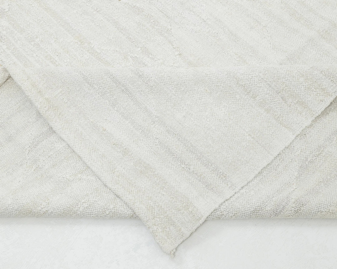 White Turkish Kilim Rug 12' 6" x 9' 11" Flat-Weave | No. VR38835