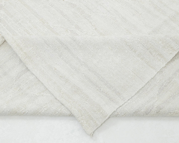 White Turkish Kilim Rug 12' 6" x 9' 11" Flat-Weave | No. VR38835