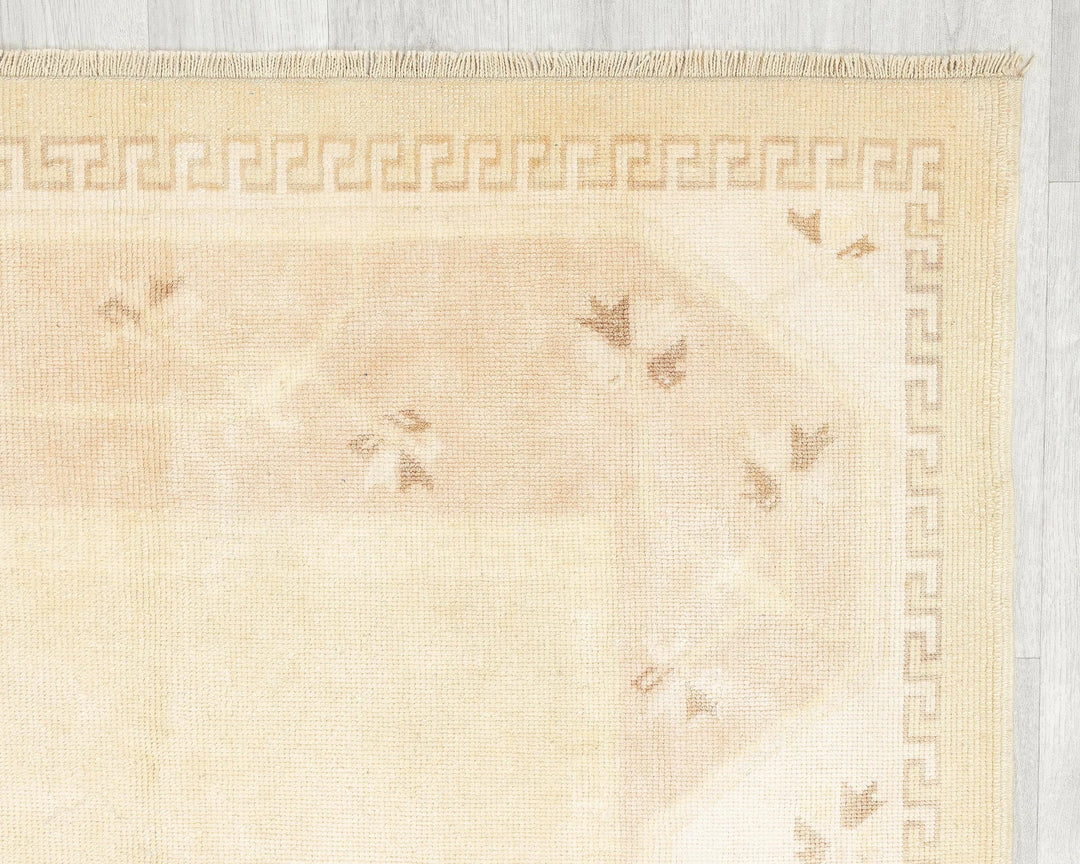 Beige Turkish Oushak Rug 4' x 6' 9" Hand-Knotted | No. VR38860