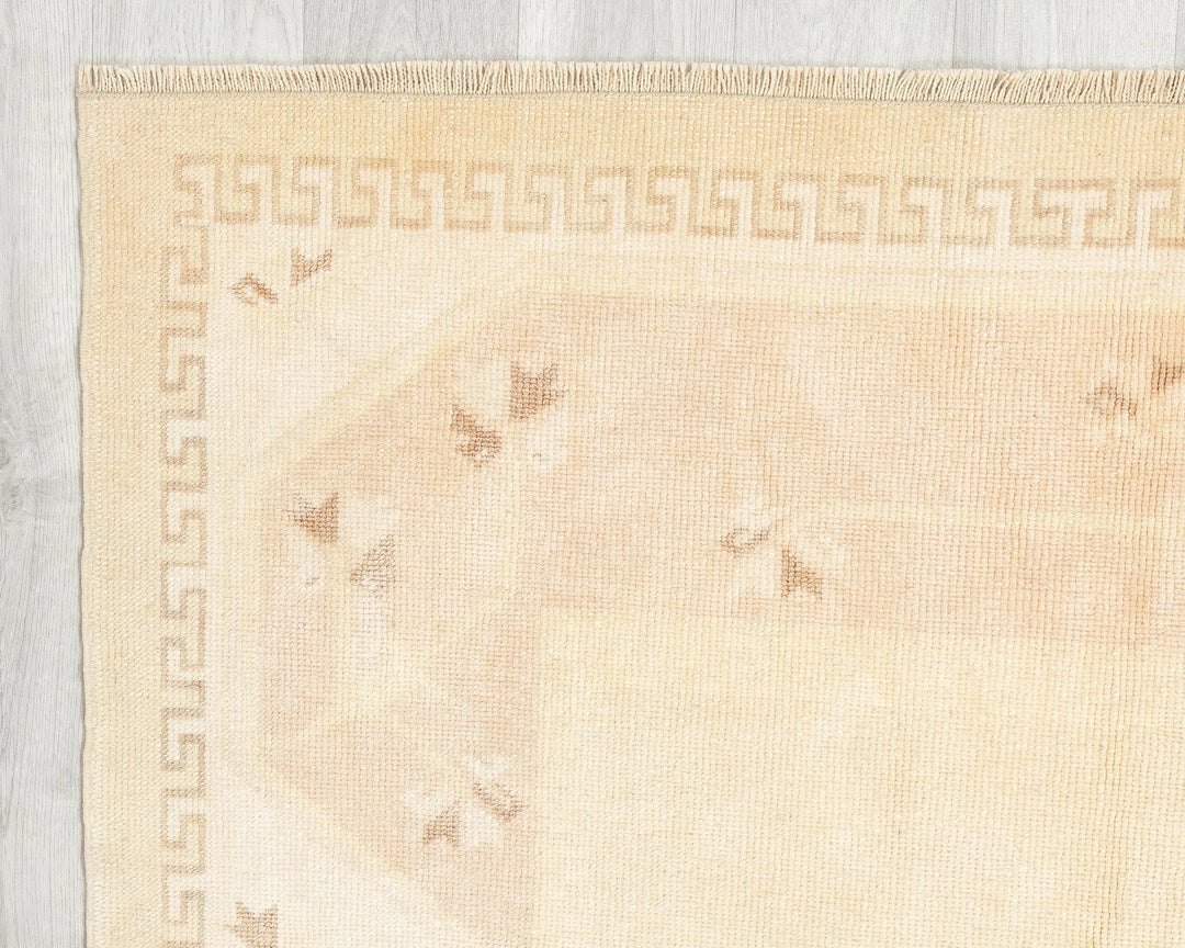 Beige Turkish Oushak Rug 4' x 6' 9" Hand-Knotted | No. VR38860