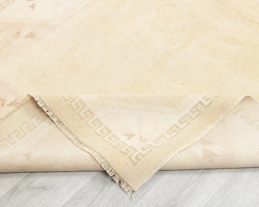 Beige Turkish Oushak Rug 4' x 6' 9" Hand-Knotted | No. VR38860
