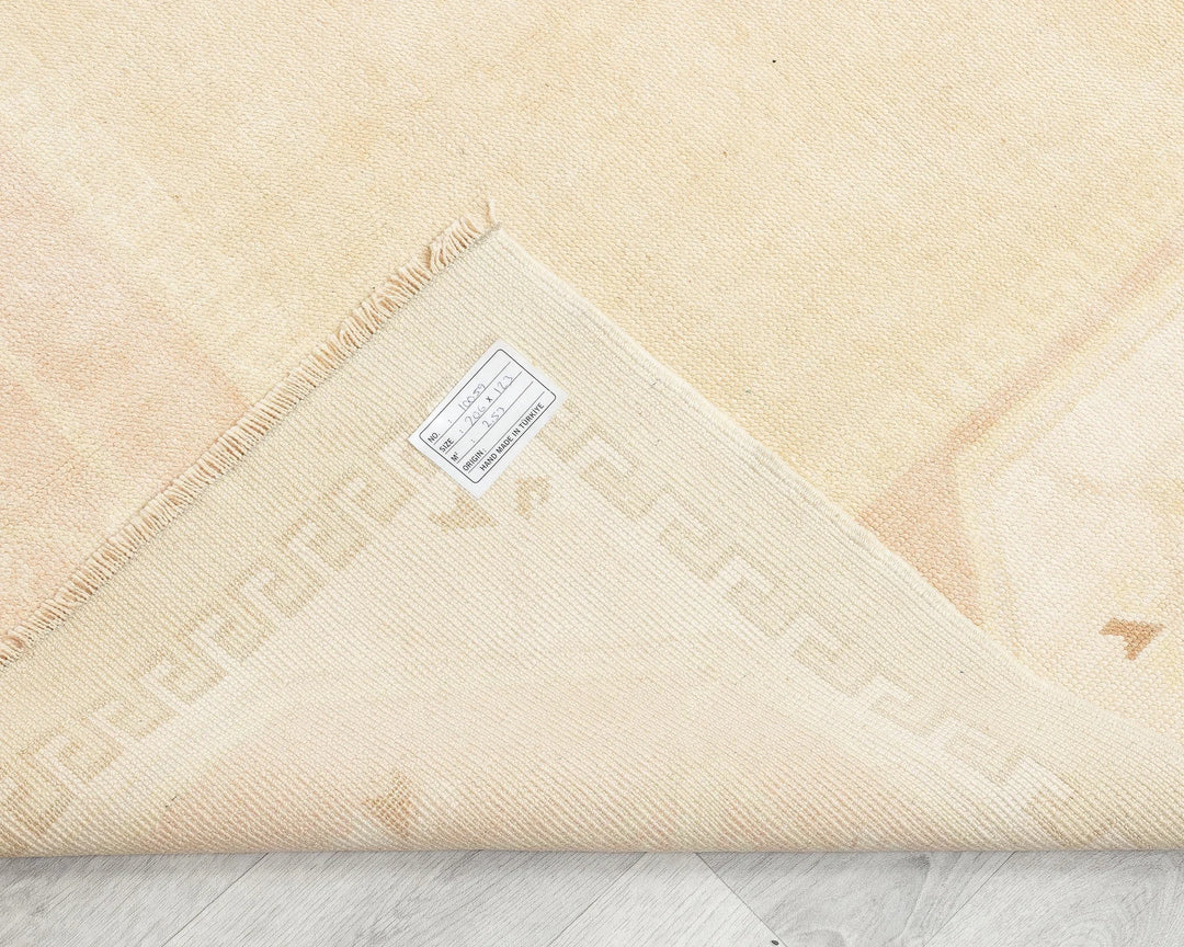Beige Turkish Oushak Rug 4' x 6' 9" Hand-Knotted | No. VR38860