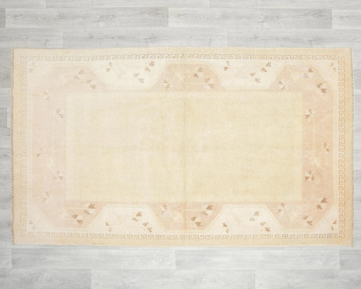 Beige Turkish Oushak Rug 4' x 6' 9" Hand-Knotted | No. VR38860