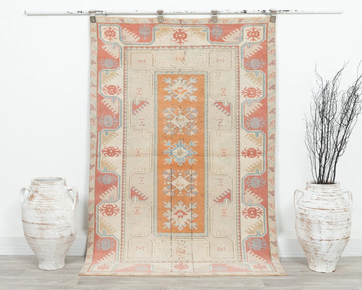 Multicolor Turkish Oushak Rug 6' x 3' 5" Hand-Knotted | No. VR38904