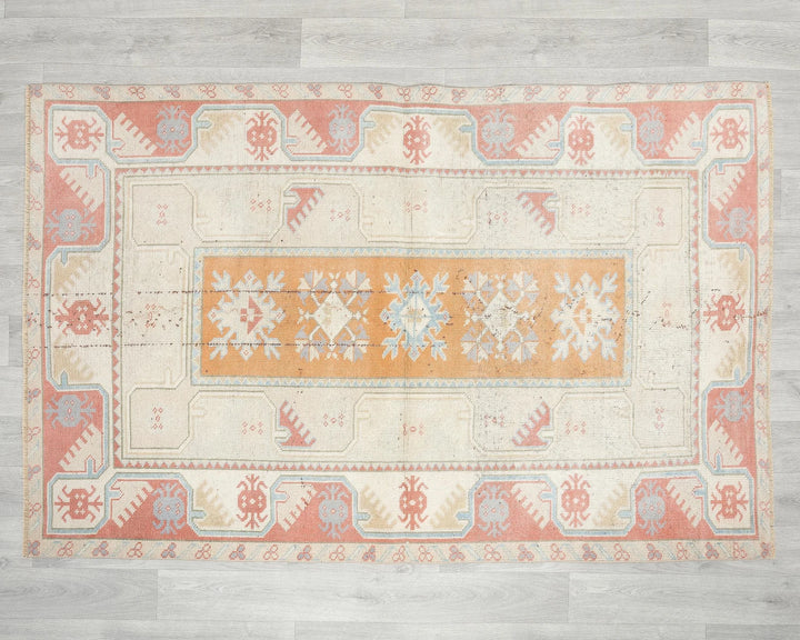 Multicolor Turkish Oushak Rug 6' x 3' 5" Hand-Knotted | No. VR38904