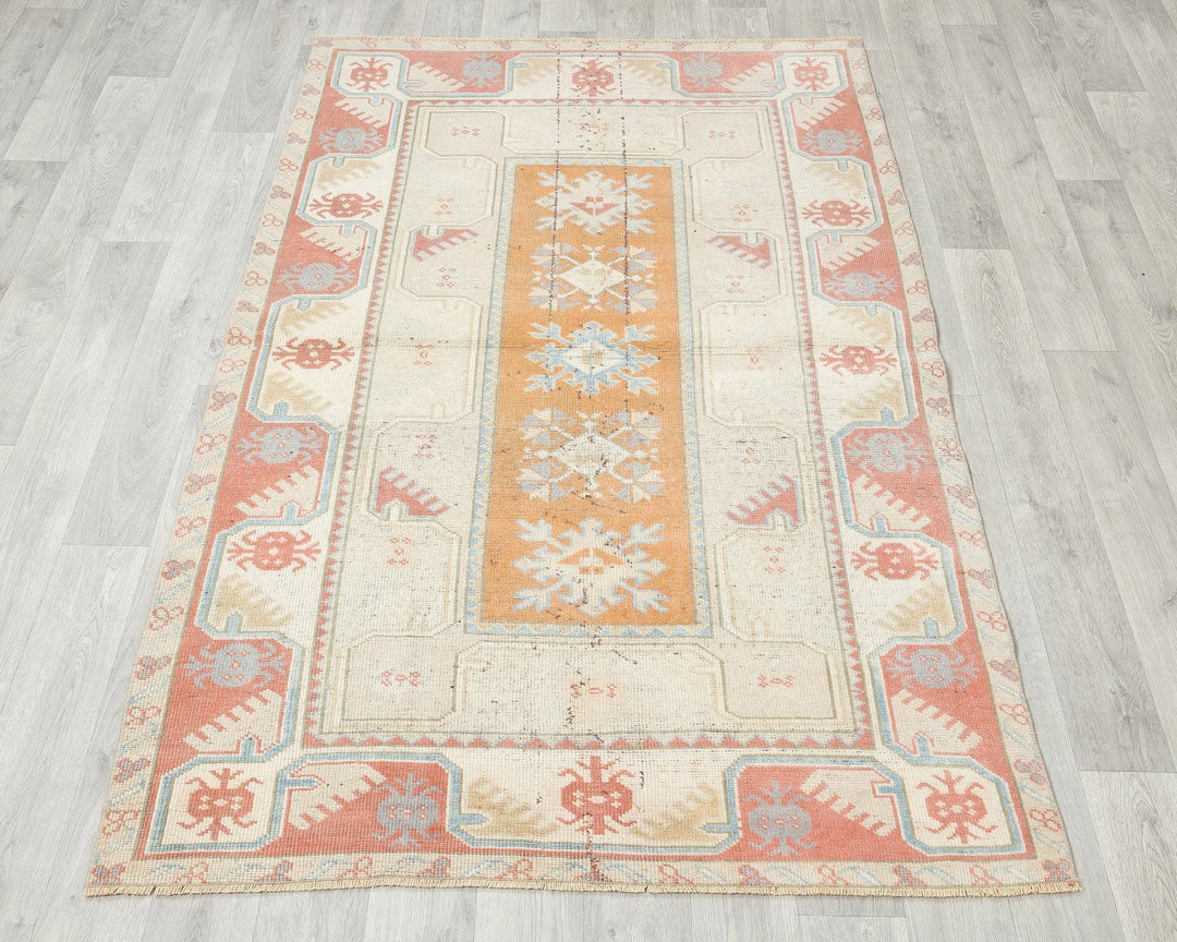 Multicolor Turkish Oushak Rug 6' x 3' 5" Hand-Knotted | No. VR38904