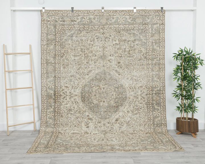 Multicolor Turkish Oushak Rug 6'10" x 9'2" Hand-Knotted | No. VR38923