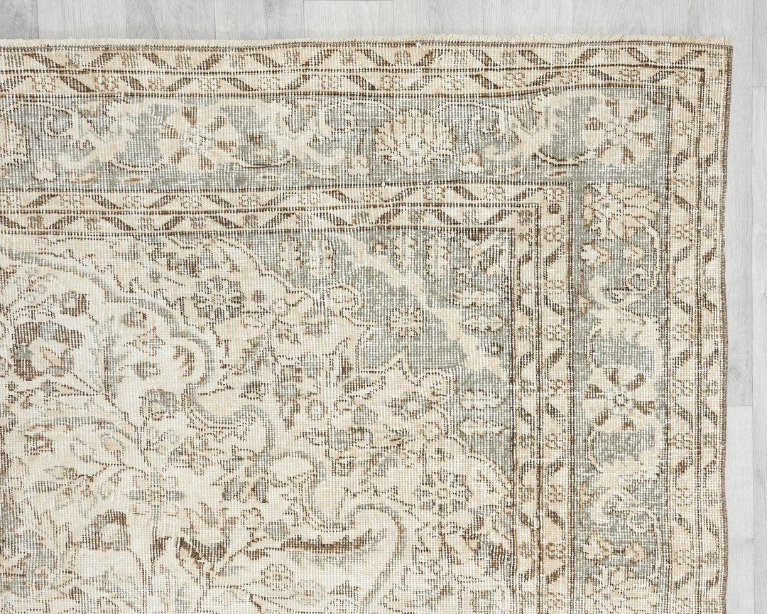 Multicolor Turkish Oushak Rug 6'10" x 9'2" Hand-Knotted | No. VR38923