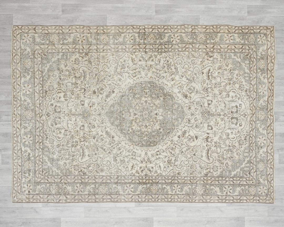 Multicolor Turkish Oushak Rug 6'10" x 9'2" Hand-Knotted | No. VR38923