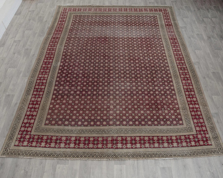 Burgundy Turkish Oushak Rug 8' 4" x 11' Hand-Knotted view 9