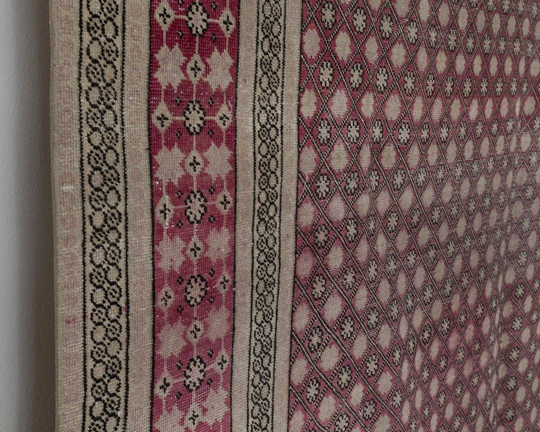 Burgundy Turkish Oushak Rug 8' 4" x 11' Hand-Knotted close-up