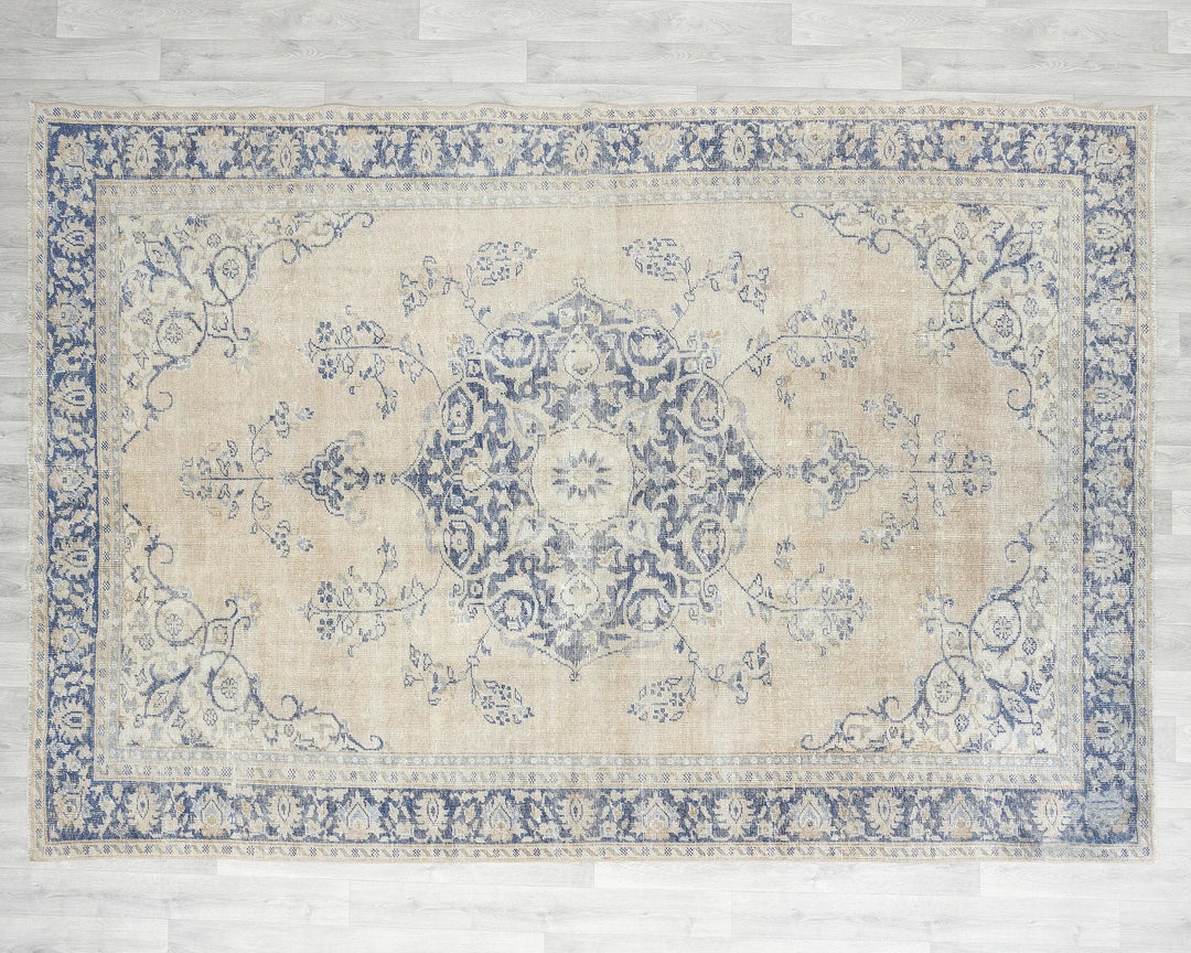 Multicolor Turkish Oushak Rug 7' 1" x 9' 8" Hand-Knotted | No. VR38953