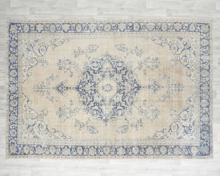 Multicolor Turkish Oushak Rug 7' 1" x 9' 8" Hand-Knotted | No. VR38953