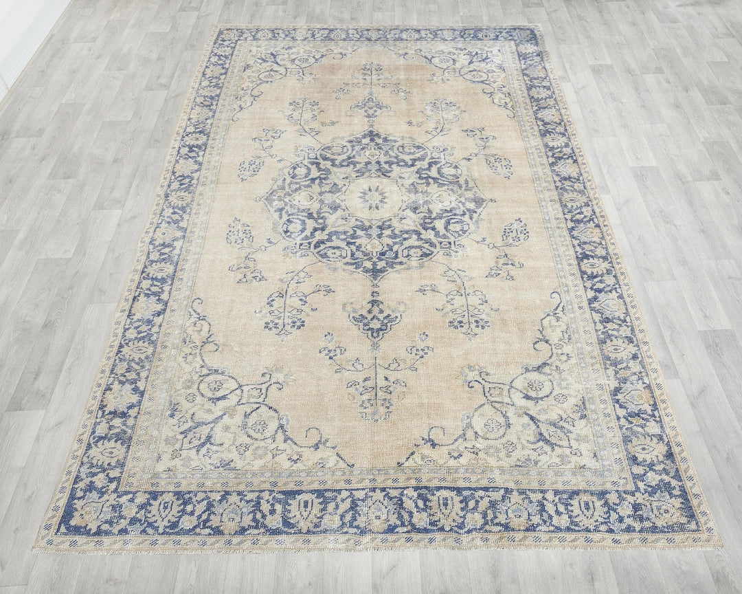 Multicolor Turkish Oushak Rug 7' 1" x 9' 8" Hand-Knotted | No. VR38953