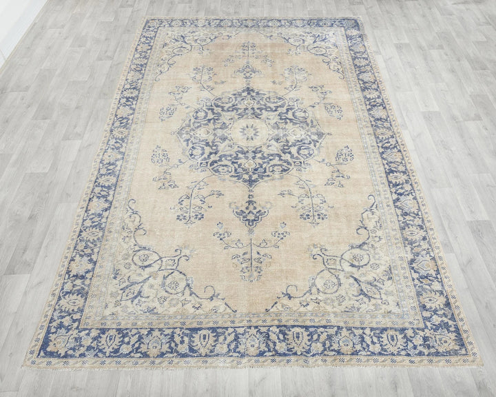 Multicolor Turkish Oushak Rug 7' 1" x 9' 8" Hand-Knotted | No. VR38953