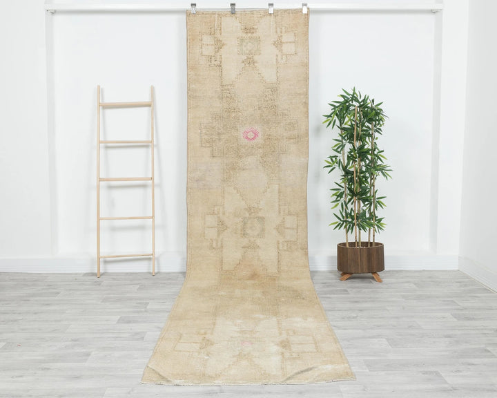 Multicolor Turkish Oushak Rug 3' 1" x 12' 1" Hand-Knotted | No. VR39312