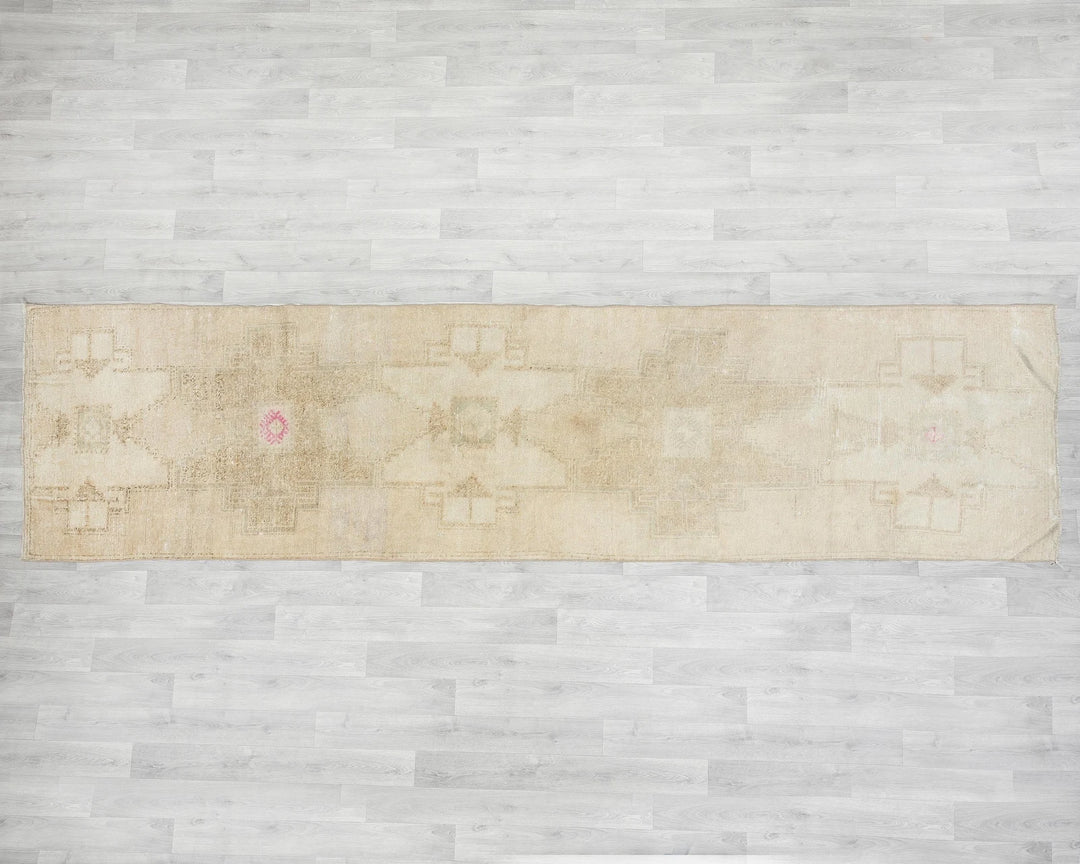 Multicolor Turkish Oushak Rug 3' 1" x 12' 1" Hand-Knotted | No. VR39312