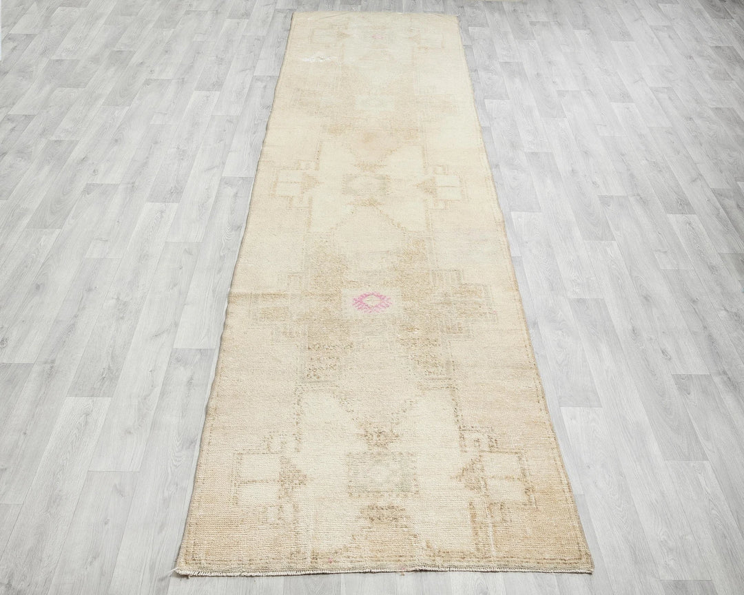 Multicolor Turkish Oushak Rug 3' 1" x 12' 1" Hand-Knotted | No. VR39312