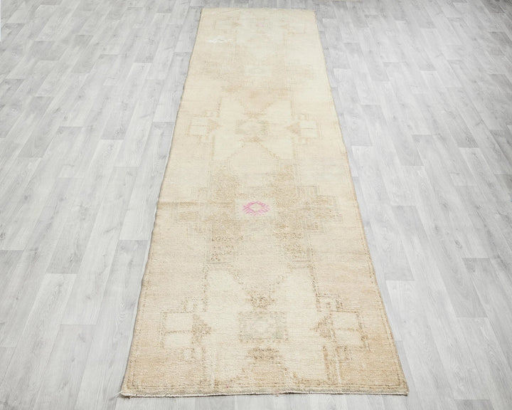 Multicolor Turkish Oushak Rug 3' 1" x 12' 1" Hand-Knotted | No. VR39312